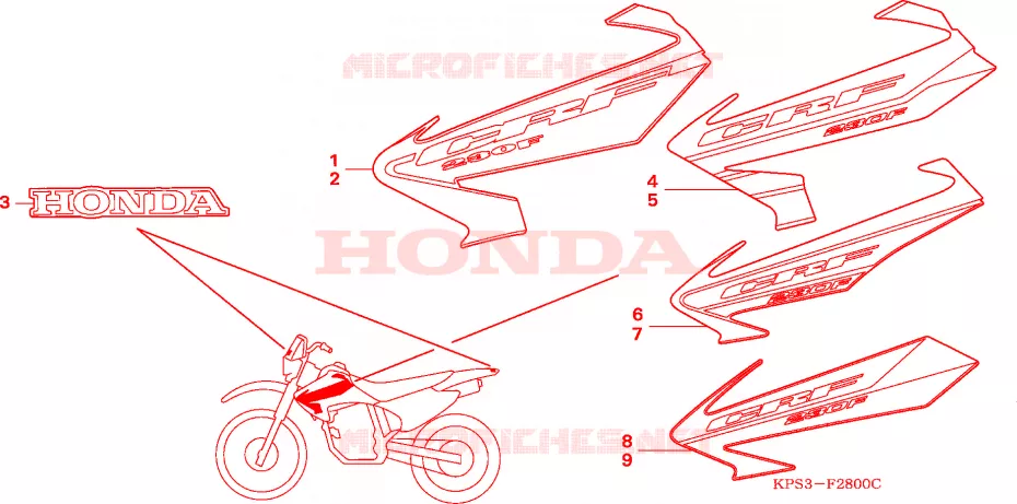 RAYURE/MARQUE  Honda MOTO 230 CRF 2005  CRF230F5