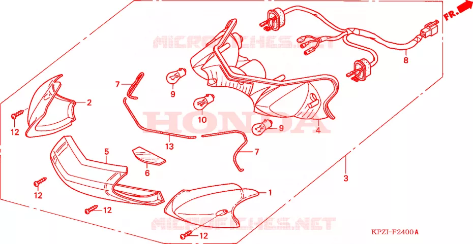 FEUX ARRIERE Honda SCOOTER 150 DYLAN 2002  SES1502