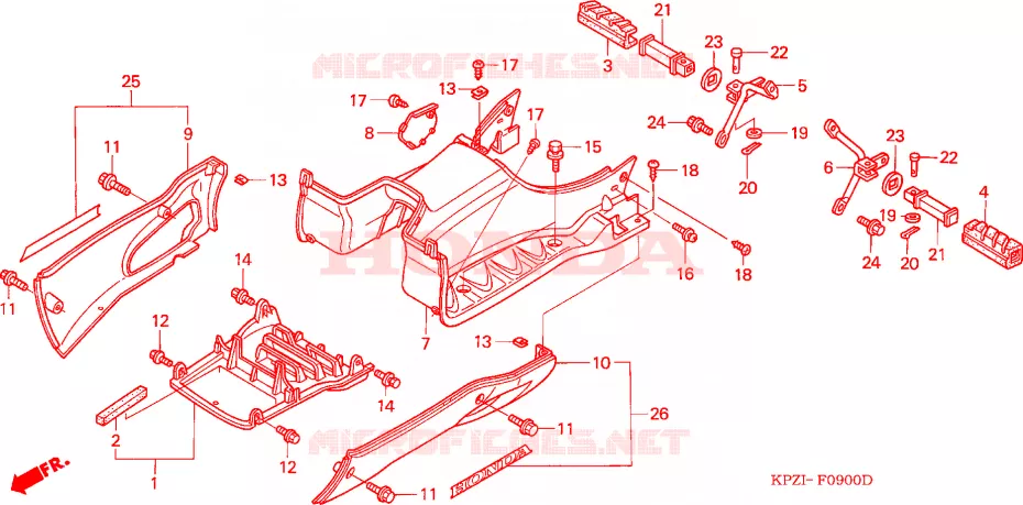 PLANCHER - REPOSE PIED Honda SCOOTER 150 DYLAN 2002  SES1502