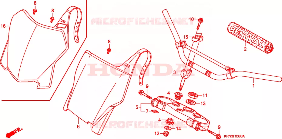 GUIDON - TE DE FOURCHE Honda MOTO 250 CRF 2004  CRF250R4