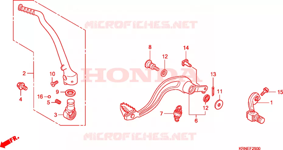PEDALE - KICK Honda MOTO 250 CRF 2010  CRF250RA