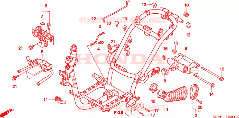 CADRE Honda SCOOTER 100 LEAD 2007  SCV100F5