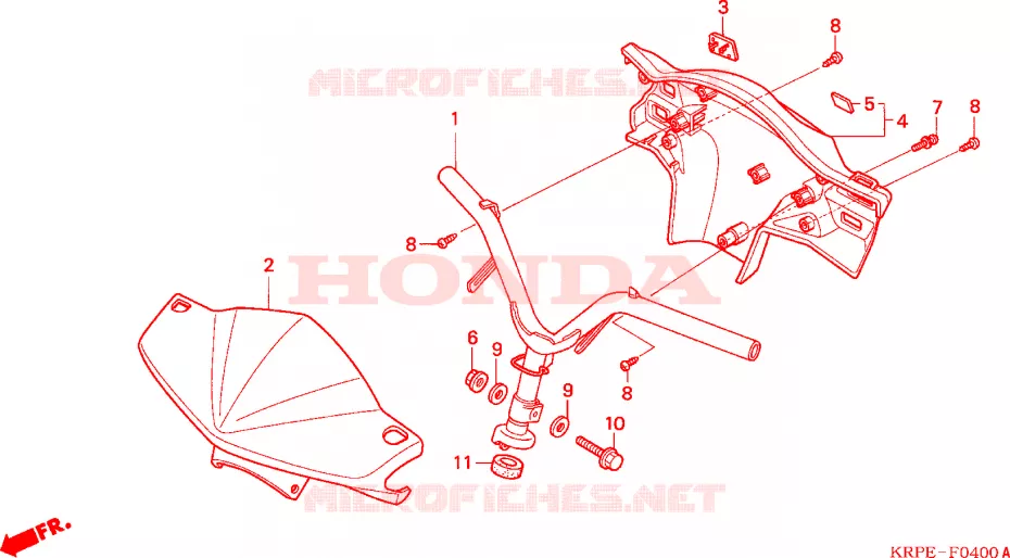 GUIDON - CARENAGE Honda SCOOTER 100 LEAD 2007  SCV100F5