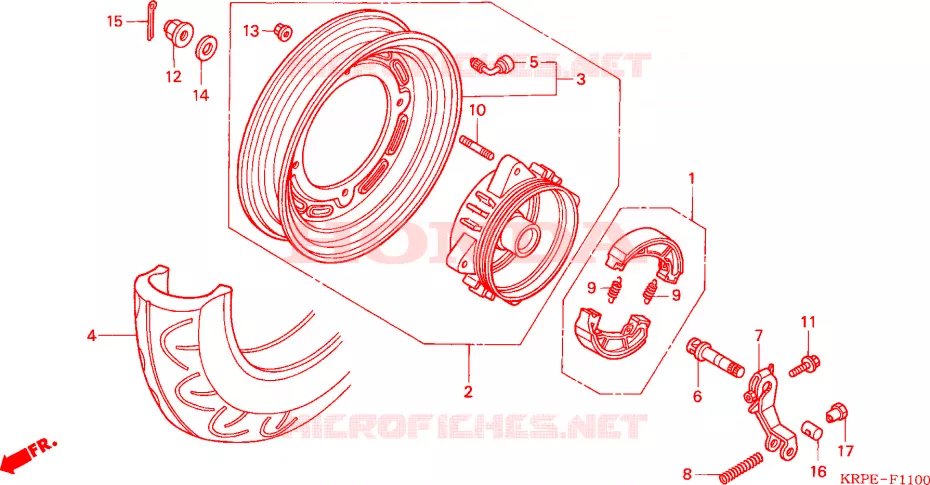 ROUE ARRIERE Honda SCOOTER 100 LEAD 2008  SCV100F5