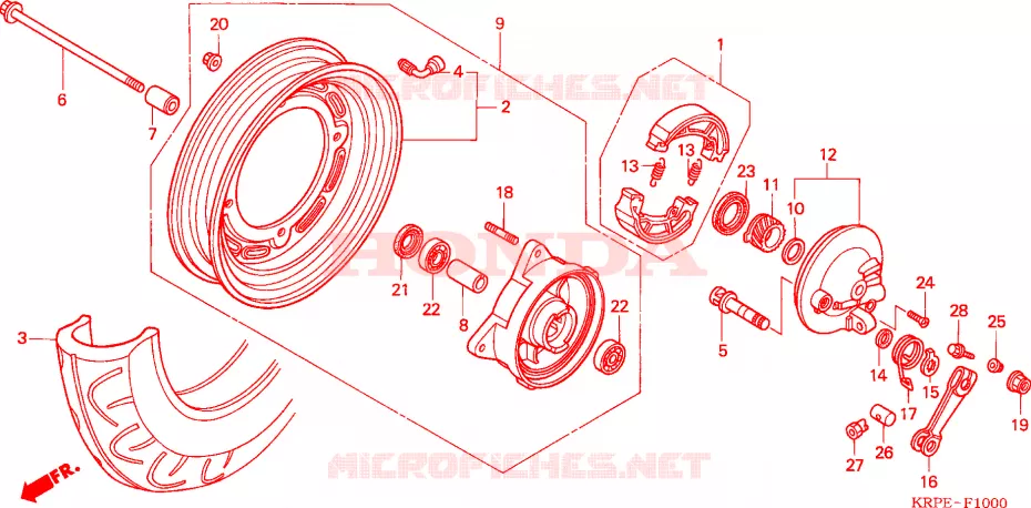 ROUE AVANT Honda SCOOTER 100 LEAD 2008  SCV100F5