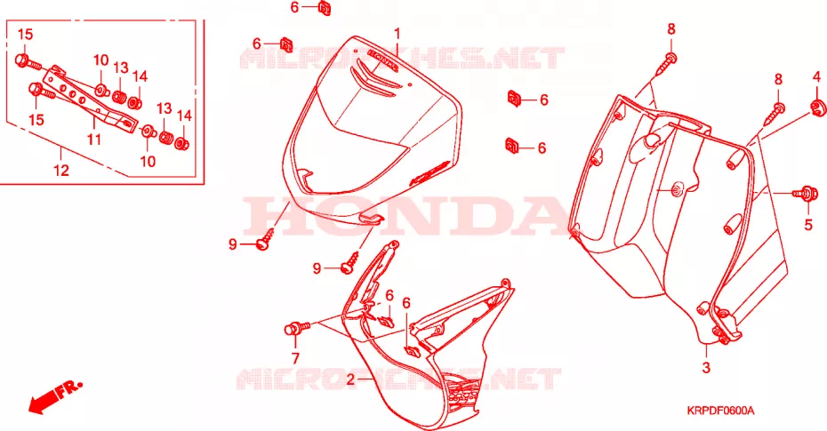CARENAGE AVANT Honda SCOOTER 100 LEAD 2009  SCV100F9