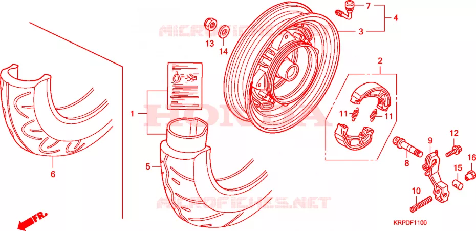 ROUE ARRIERE Honda SCOOTER 100 LEAD 2009  SCV100F9
