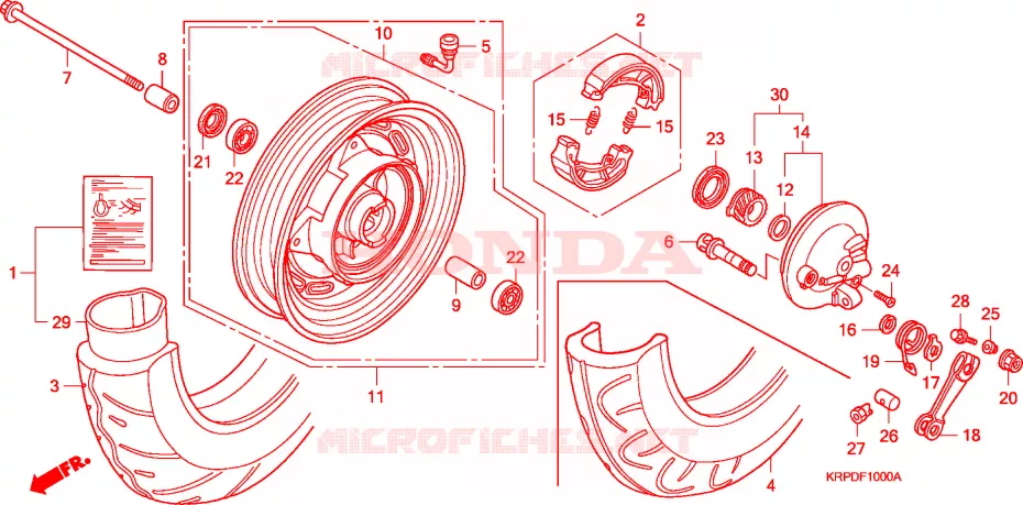 ROUE AVANT Honda SCOOTER 100 LEAD 2010  SCV100FA