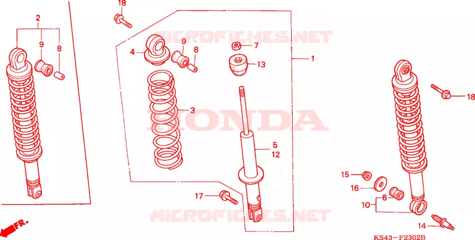 COUSSIN ARRIERE(3) Honda SCOOTER 250 SPAZIO 1990  CN250L