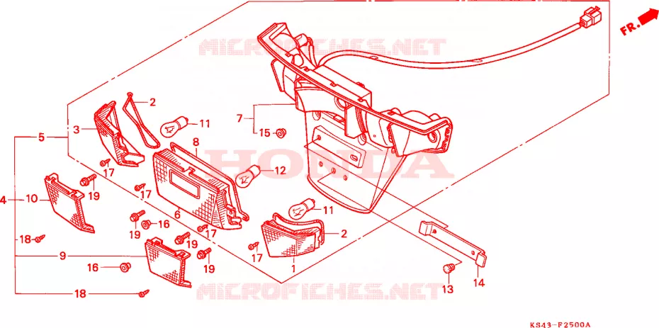 FEUX ARRIERE Honda SCOOTER 250 SPAZIO 1995  CN250S