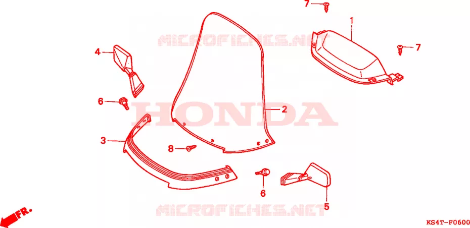 PARE BRISE Honda SCOOTER 250 SPAZIO 1996  CN250T