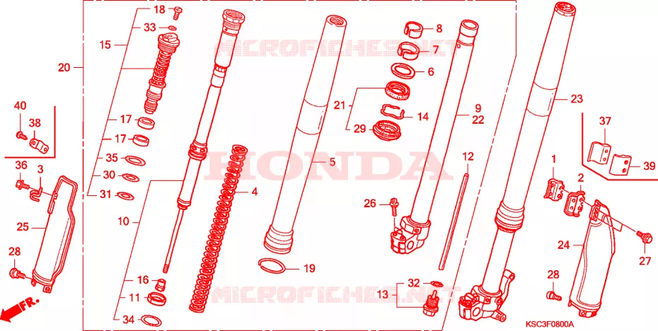 FOURCHE Honda MOTO 250 CRF 2009  CRF250X9