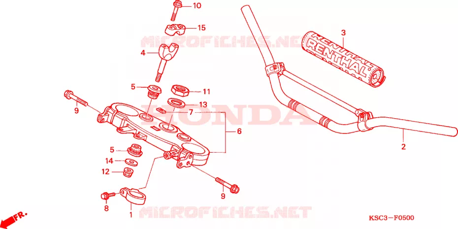 GUIDON - TE DE FOURCHE Honda MOTO 250 CRF 2005  CRF250X5