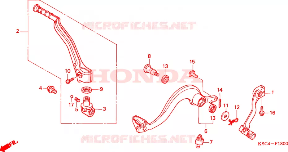 PEDALE - KICK Honda MOTO 250 CRF 2004  CRF250X4