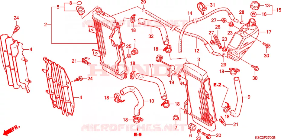 RADIATEUR Honda MOTO 250 CRF 2010  CRF250X9