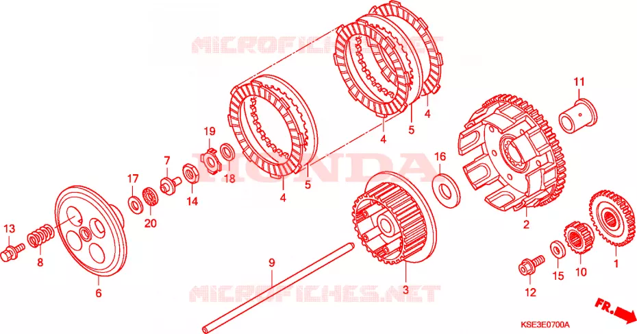 EMBRAYAGE Honda MOTO 150 CRF 2007  CRF150R7