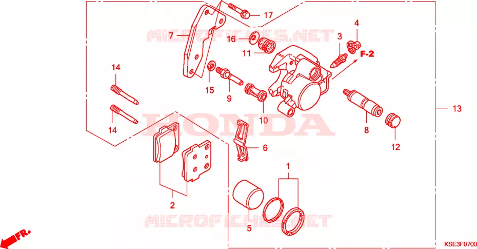 ETRIER DE FREIN AVANT Honda MOTO 150 CRF 2007  CRF150RB7
