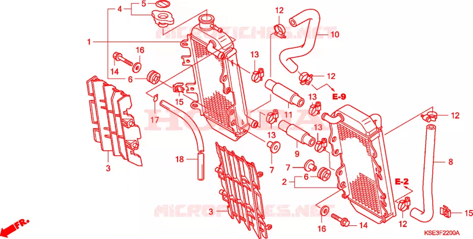 RADIATEUR Honda MOTO 150 CRF 2007  CRF150R7
