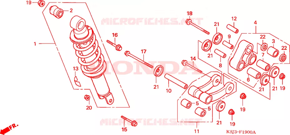 AMORTISSEUR ARRIERE Honda MOTO 100 CRF 2005  CRF100F5