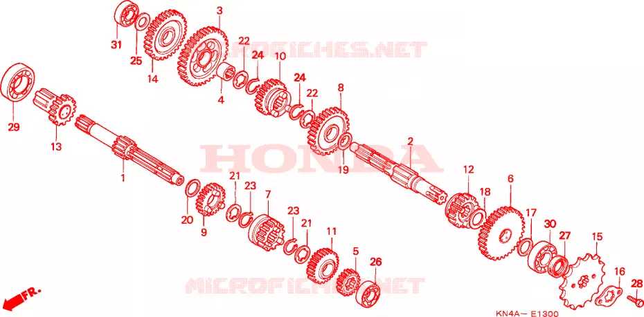 BOITE DE VITESSES(CRF100F) Honda MOTO 100 CRF 2007  CRF100F7
