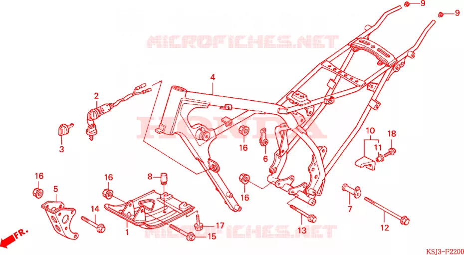 CADRE Honda MOTO 80 CRF 2004  CRF80F4