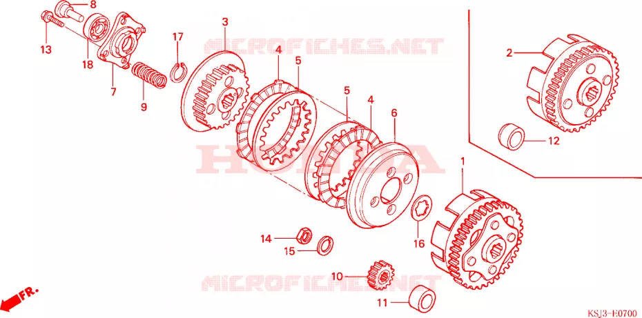 EMBRAYAGE Honda MOTO 100 CRF 2007  CRF100F7
