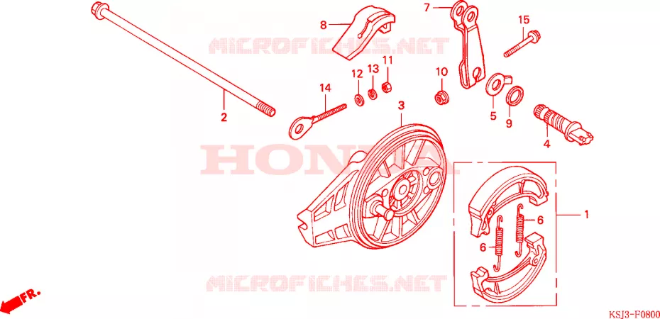 FLASQUE - MACHOIRES DE FREIN ARRIERE Honda MOTO 80 CRF 2007  CRF80F7