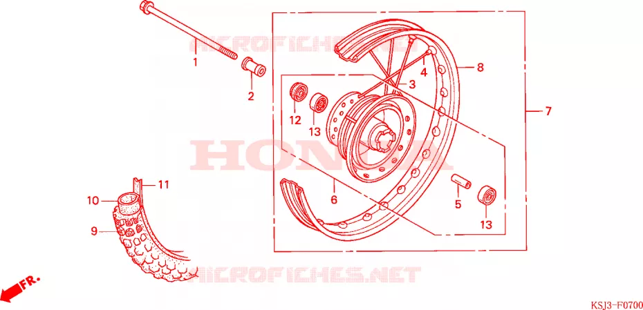 ROUE AVANT Honda MOTO 80 CRF 2004  CRF80F4