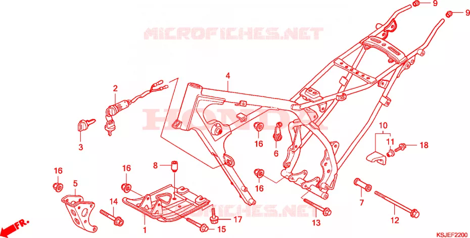 CADRE Honda MOTO 80 CRF 2011  CRF80FB