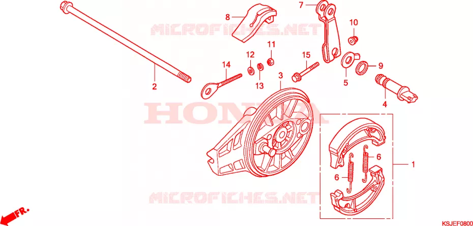 FLASQUE - MACHOIRES DE FREIN ARRIERE Honda MOTO 80 CRF 2009  CRF80F9