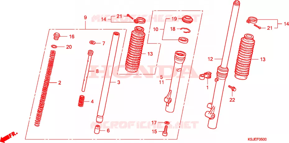 FOURCHE Honda MOTO 80 CRF 2009  CRF80F9