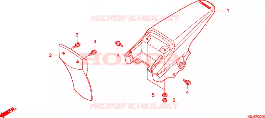 GARDE-BOUE ARRIERE(CRF80F8,9/CRF100F8,9,A) Honda MOTO 80 CRF 2010  CRF80F9