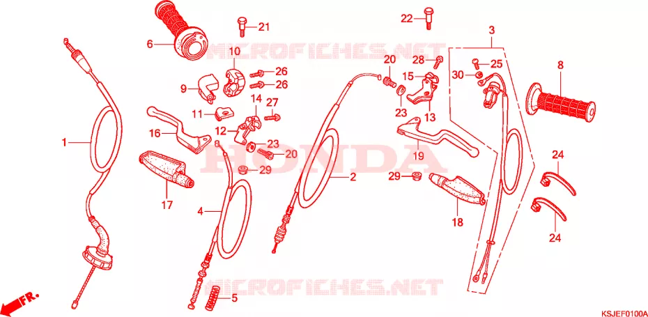 LEVIER DE GUIDON - CABLE Honda MOTO 80 CRF 2008  CRF80F8