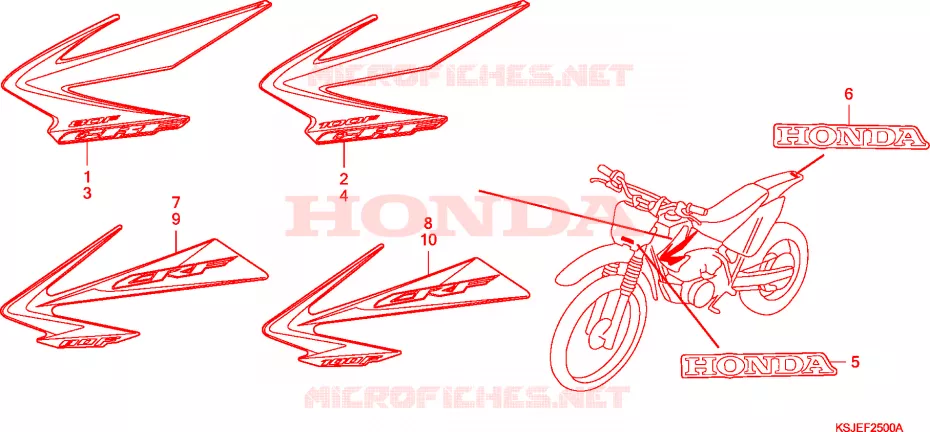 MARQUE(CRF80F8,9/CRF100F8,9,A) Honda MOTO 100 CRF 2011  CRF100FA