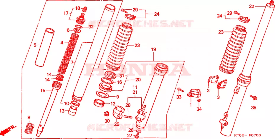 FOURCHE Honda MOTO 200 XR 2001  XR200R1