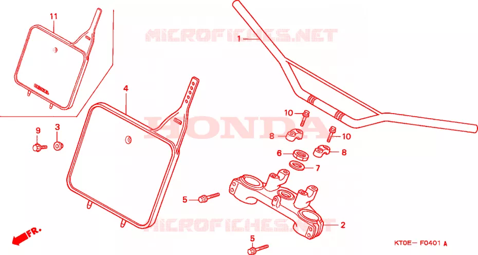 GUIDON - TE DE FOURCHE (2) Honda MOTO 200 XR 2001  XR200R1