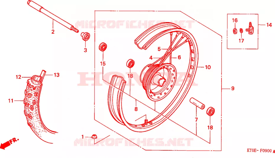 ROUE AVANT Honda MOTO 200 XR 2001  XR200R1