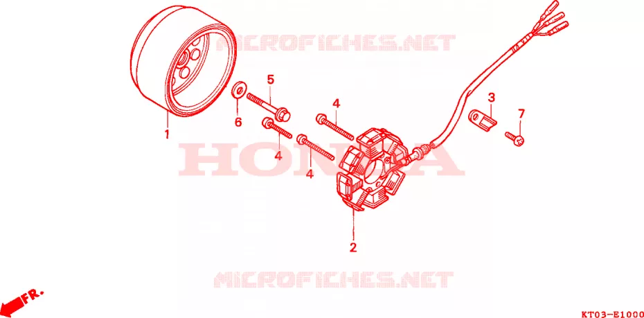 ALTERNATEUR Honda MOTO 200 XR 2000  XR200RY
