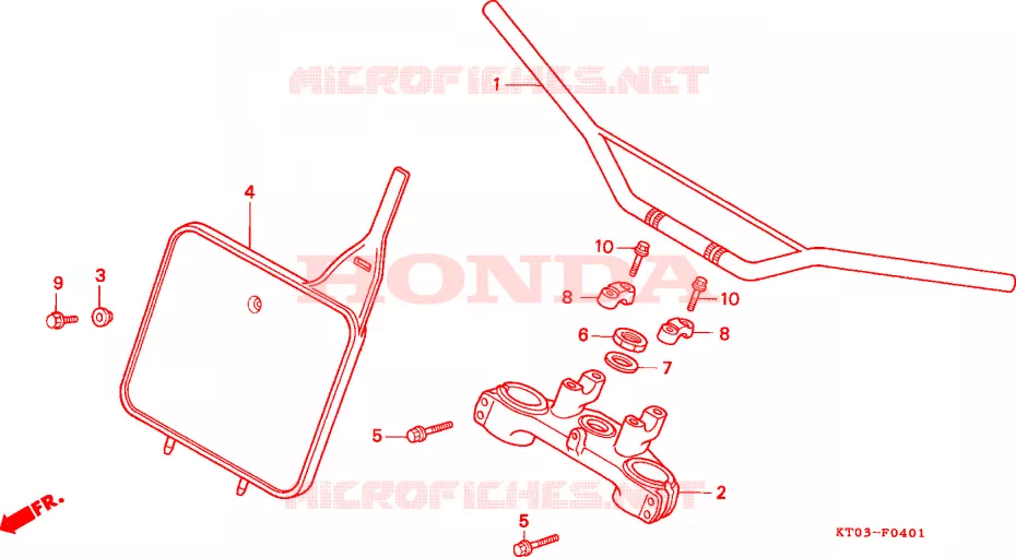 GUIDON - TE DE FOURCHE (2) Honda MOTO 200 XR 1994  XR200RR
