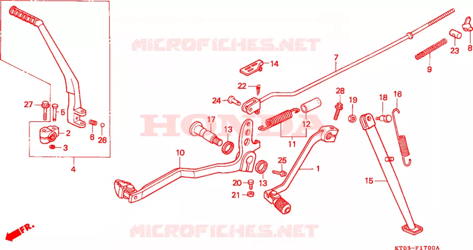 PEDALE - KICK Honda MOTO 200 XR 1996  XR200RT