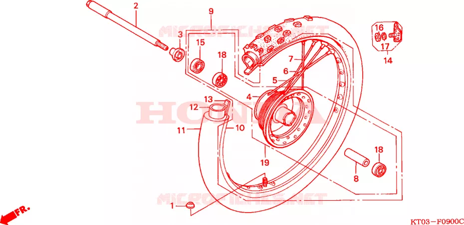 ROUE AVANT Honda MOTO 200 XR 1996  XR200RT