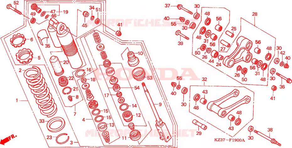AMORTISSEUR ARRIERE Honda MOTO 250 CR 2003  CR250R3