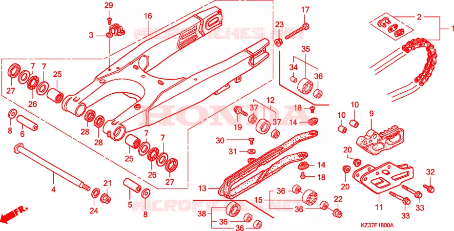 BRAS OSCILLANT Honda MOTO 250 CR 2002  CR250R2