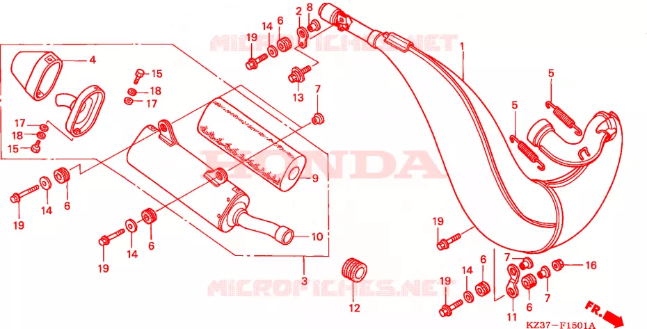 ECHAPPEMENT (CR250R2-4) (ED,U) Honda MOTO 250 CR 2002  CR250R2
