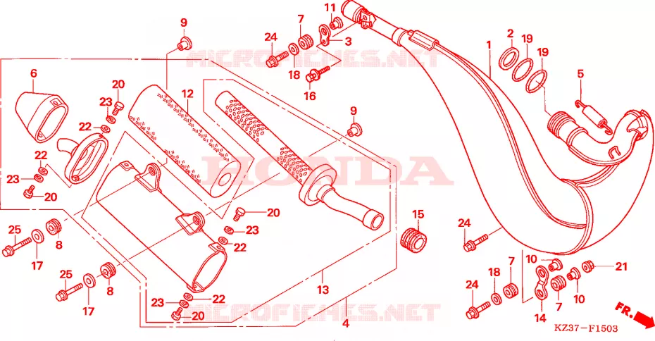 ECHAPPEMENT (CR250R6,7) Honda MOTO 250 CR 2007  CR250R7