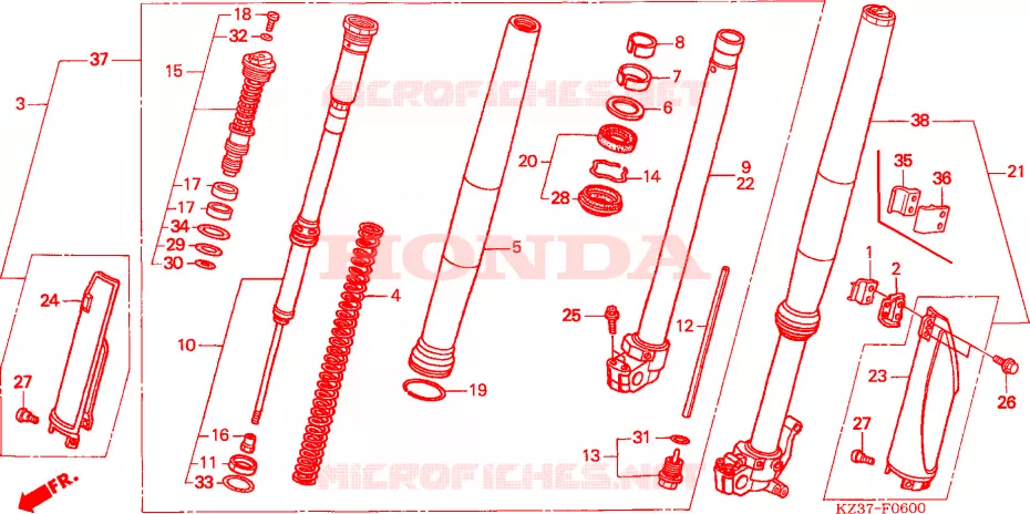 FOURCHE Honda MOTO 250 CR 2003  CR250R3