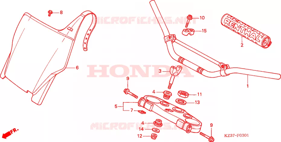 GUIDON - TE DE FOURCHE (CR250R4-7) Honda MOTO 250 CR 2006  CR250R6
