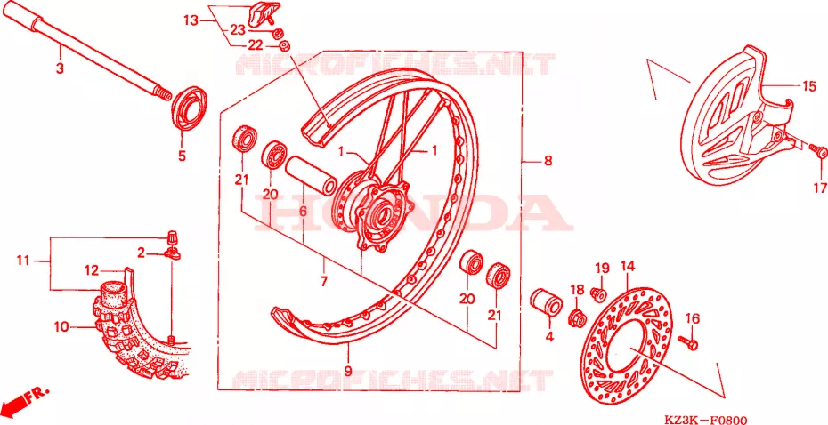 ROUE AVANT Honda MOTO 250 CR 2003  CR250R3