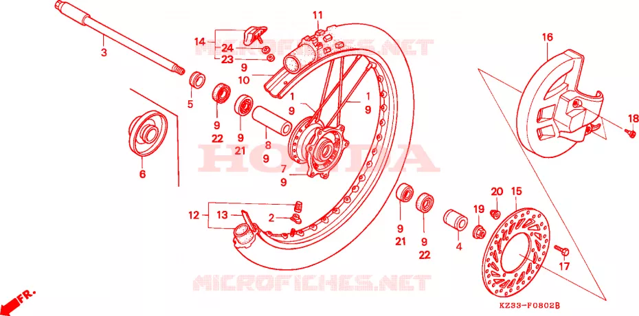 ROUE AVANT Honda MOTO 250 CR 1995  CR250RS