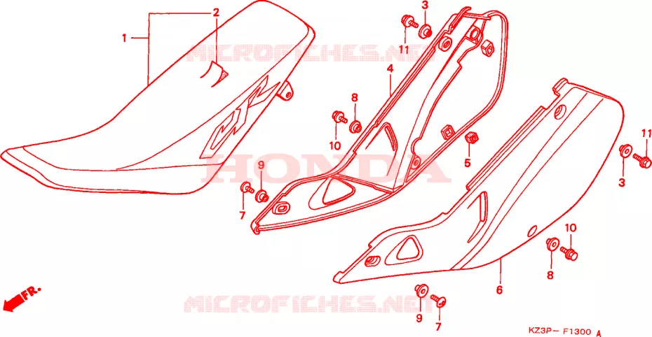 SELLE Honda MOTO 250 CR 1999  CR250RX